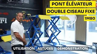 Miniature : Pont élévateur double ciseau fixe 1m80 - Démonstration et Utilisation