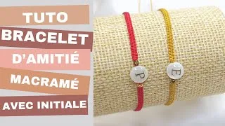 Miniature : Bracelet d'amitié macramé avec initiale