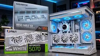 Miniature : 28 minutes of BUILDING the CLEANEST GAMING PC | FULL WHITE POV PC BUILD | 9600X + 5070
