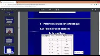 Miniature : les paramètres d'une série statistique