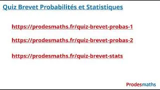 Miniature : Quiz Brevet. Probabilités et Statistiques.