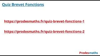 Miniature : Quiz Brevet. Fonctions.