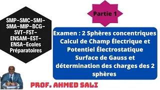 Miniature : Partie 1: Champ électrique et potentiel crèès par 2 sphères (Surface de Gauss-charges de 2 sphères)