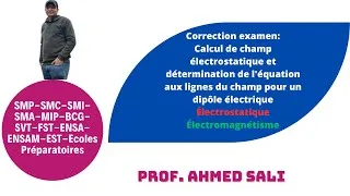 Miniature : Détermination de champ électrique créé par un dipôle électrique et l'équation aux lignes du champ.