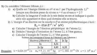 Miniature : Correction d'examen d'Atomistique | 2012/2013 FS-ELJADIDA | SMPC