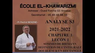 Miniature : ANALYSE S3  2021-2022  LES INTEGRALES DOUBLES LECON 1