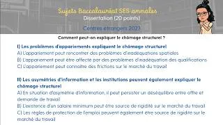 Miniature : Sujet bac SES - Dissertation corrigée - Comment lutter contre le chômage ?
