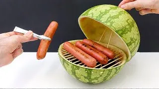Miniature : BBQ Maison avec une PASTÈQUE (tutoriel) 😋🌭