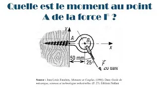 Miniature : Mécanique appliquée | Moment d’une force dans le plan XY – Cours simple avec exemples