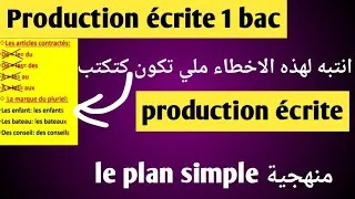 Miniature : Production écrite 1 bac plan simple
