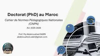 Miniature : Organisation du cycle de doctorat au Maroc: le Cahier de Normes Pédagogiques Nationales (CNPN) #phd