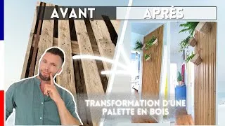 Miniature : Comment créer un mur décoratif en tasseaux de bois a partir d'une vieille palette recyclé? #palette