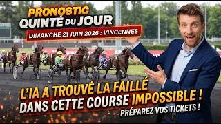 Miniature : PRONOSTIC QUINTE DU JOUR DIMANCHE 21 JUIN 2026 – VINCENNES : L'IA a trouvé la faille de cette course