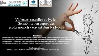 Miniature : Sensibilisation aux violences sexuelles auprès de professionnels exerçant dans les lycées