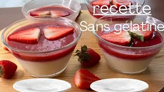 Miniature : La recette aux fraises sans gélatine que tu cherches:panna cota aux fraises sans gélatine #fraise