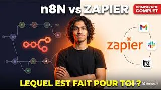 Miniature : n8N vs Zapier — Comparatif complet pour débutants | Prix, Facilité, Intégrations
