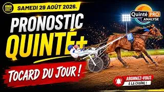 Miniature : Tocard du Jour ! Pronostic Quinté samedi 29/8/26 – Base Solide, Pronostic PMU, complet