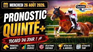 Miniature : PRONOSTIC QUINTÉ + PMU MERCREDI 26 AOÛT 2026 À CLAIREFONTAINE (R1C8)