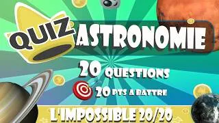 Miniature : 🌌 Quiz Astronomie 🚀 | 20 Questions-20 Points ⭐ Teste ton Niveau sur l’Univers !
