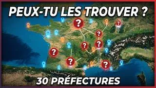 Miniature : Quiz Géographie : Peux-tu situer ces 30 préfectures ?