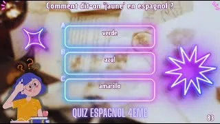Miniature : 📚 QUIZ ESPAGNOL 4ème - 100 Questions Collège - Test Tes Connaissances ! 🇪🇸