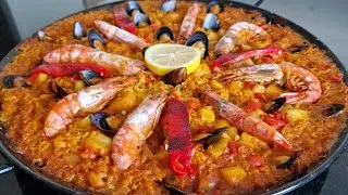 Miniature : la vrai paella traditionnelle, paella de marisco, délicieuses