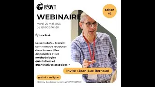 Miniature : Webinaire de Jean-Luc Bernaud (DR CNRS) - Sens du/au travail : comment s'y retrouver ? (20 mai 2025)