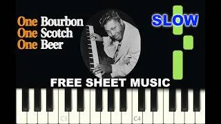 Miniature : SLOW Piano Tutorial "ONE BOURBON, ONE SCOTCH, ONE BEER", with FREE Sheet Music (pdf)