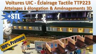 Miniature : Voitures UIC Jouef : éclairage tactile & aménagement 3D