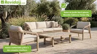 Miniature : Salon de jardin bas Bizzotto Kalimera Timber Big | Le luxe outdoor à l'italienne ! 🇮🇹✨