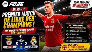 Miniature : 😱 MON PREMIER MATCH DE LIGUE DES CHAMPIONS ! 😳 Benfica 🆚 Real Madrid | FC 26 Carrière Joueur #2