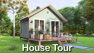 Miniature : (4x6 Meters) 14x20 Small Cabin | Tiny House Design | 1 Bedroom | House Design Ideas
