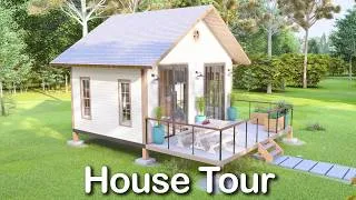 Miniature : (4x6 Meters) 14x20 Small Cabin | Tiny House Design | 1 Bedroom | House Design Ideas