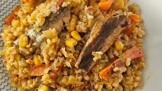 Miniature : 237: Le meilleur riz sauté maison 🤤 sardine, maïs doux et carotte.