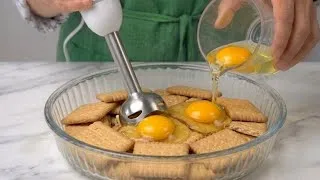 Miniature : Avec des œufs aux biscuits, en 5 minutes. Dessert d'été parfait. SANS FOUR ni Beurre.