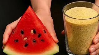 Miniature : Juste de la semoule et de la pastèque, en 5 minutes. Vous le ferez tous les jours. SANS Œufs ni four