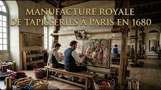 Miniature : Ainsi Était la Vie Dans une Manufacture Royale de Tapisseries à Paris en 1680 (Soie, Or et Labeur)