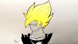 Miniature : how to draw Super Saiyan Goku from Dragon Ball Z
