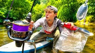 Miniature : 24h SEUL : Je mange UNIQUEMENT ce que j'attrape en paddle !!