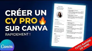 Miniature : 👉 Créer un CV professionnel avec Canva en 10 minutes (Facile et rapide)