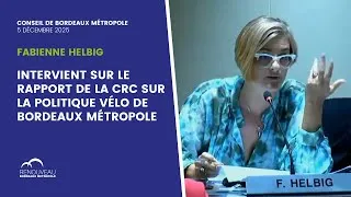 Miniature : Fabienne Helbig intervient sur le rapport de la CRC sur la politique vélo de Bordeaux Métropole