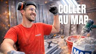 Miniature : Comment coller des plaques de plâtre au MAP (mortier adhésif) ?