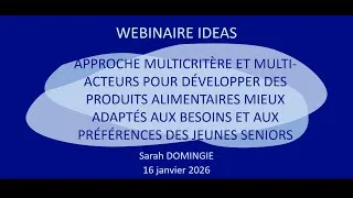 Miniature : Approche multi-acteurs pour des aliments adaptés aux besoins et préférences des jeunes seniors