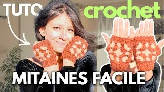 Miniature : Tuto Crochet :  Mitaines Granny Square Ultra Faciles ✅ 100% Débutant - pour toutes tailles !