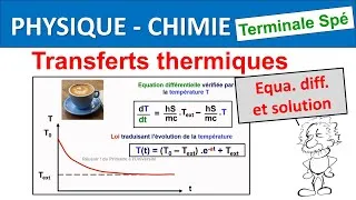 Miniature : BAC Terminale spé physique Equation différentielle transferts thermiques