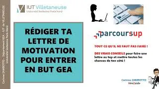 Miniature : Rédiger ta lettre de motivation Parcoursup pour intégrer le BUT GEA