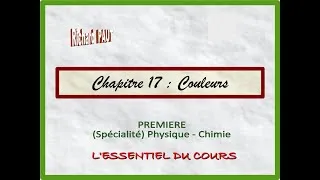 Miniature : Chapitre 17 - Couleurs : l'essentiel du cours de spécialité de première