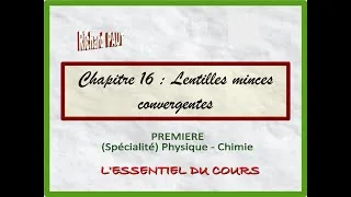 Miniature : Chapitre 16 - Lentilles minces convergentes : l'essentiel du cours de spécialité de première