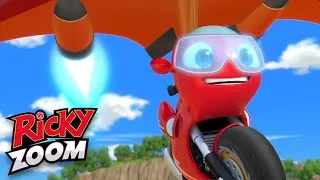Miniature : Voler haut⚡️ Traverser la route ⚡️ Caricature De Moto | Ricky Zoom Français