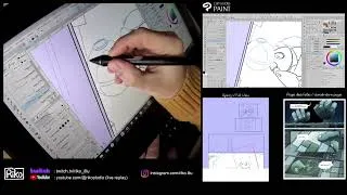 Miniature : De retour de vacances pour l'encrage page 7 de ma BD avec Clip Studio Paint